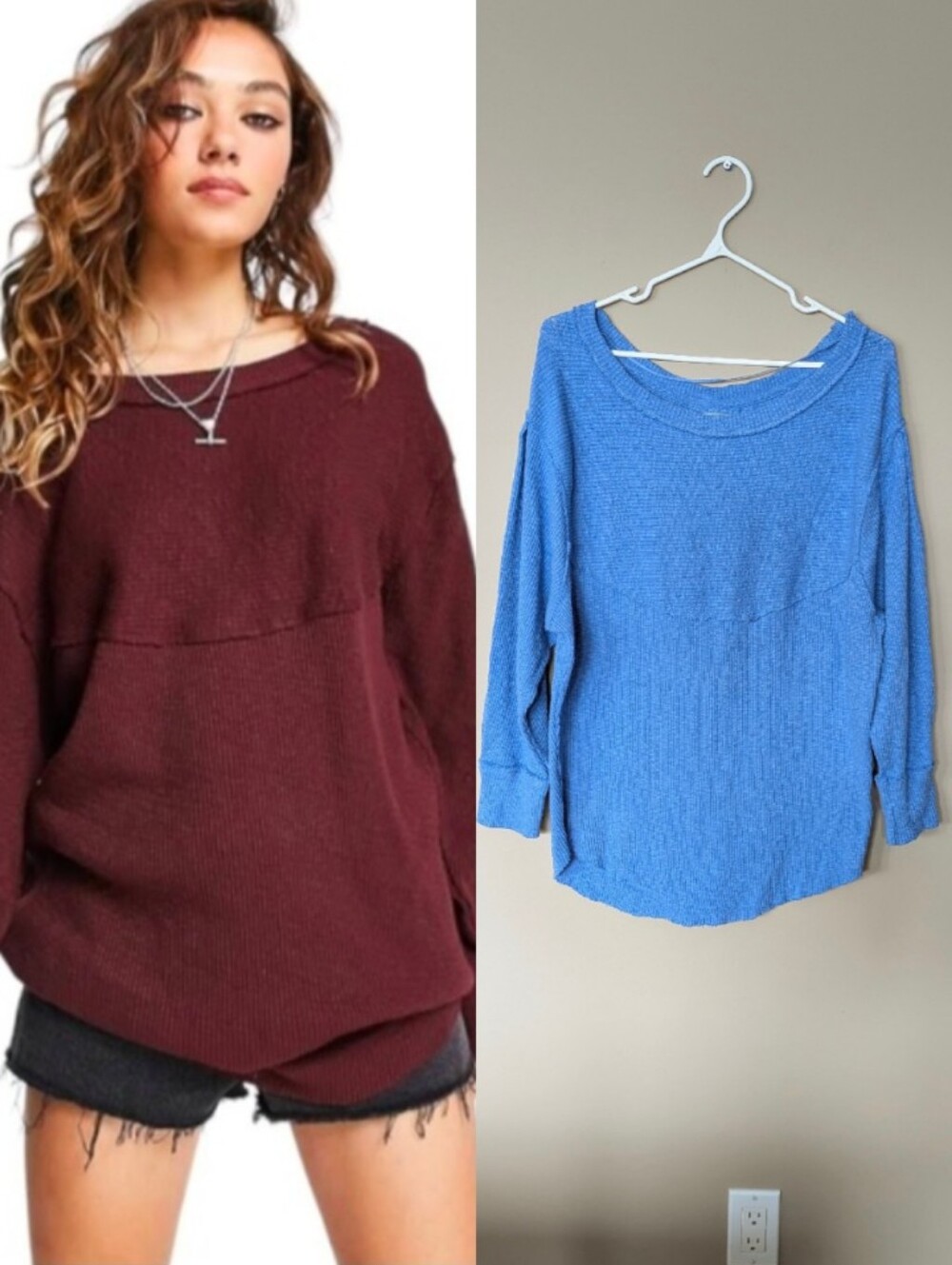 Free People We The Free OG Slouchy Oversize Thermal Long Sleeve Pullover